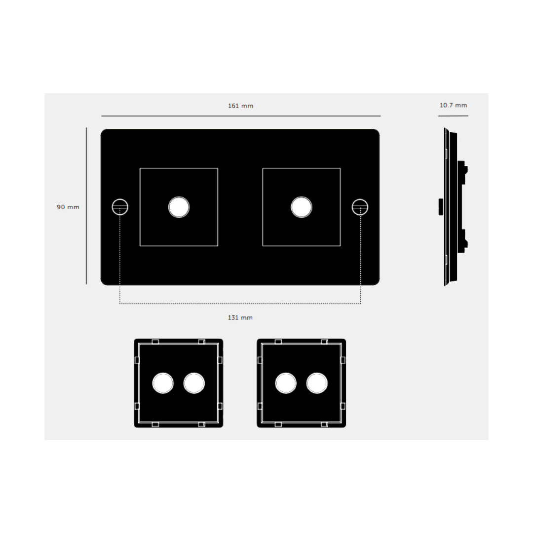 Buster and Punch - 2G WALL PLATE / MET VULLINGEN / HORIZONTAAL