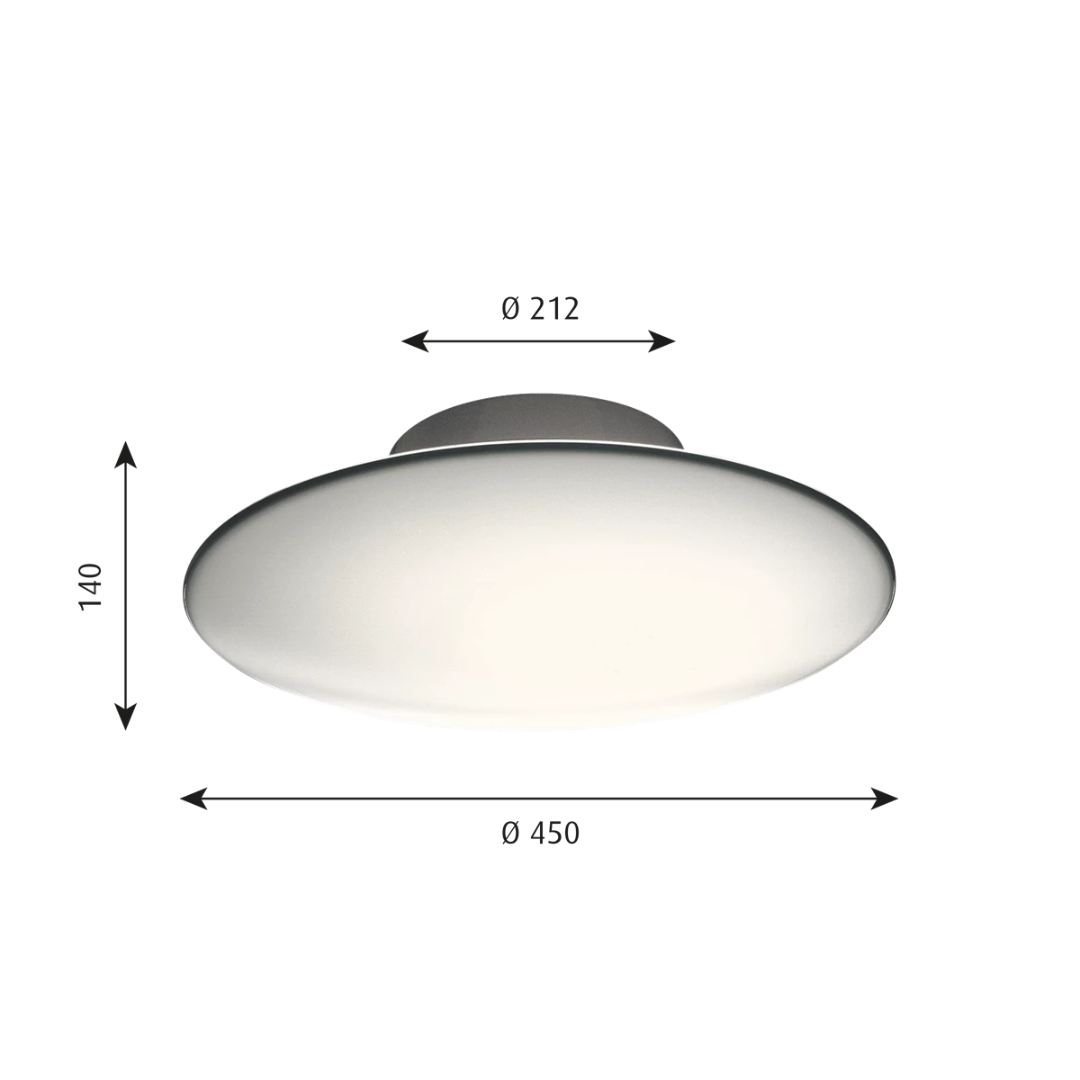Louis Poulsen - AJ Eklipta Plafondlamp  Ø 450 Wit W/Cable Holes Side