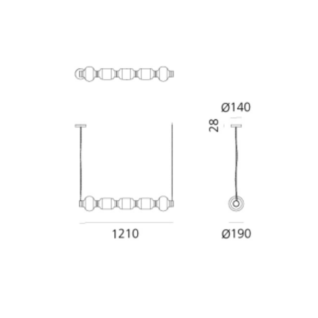 Artemide - Alambicco Horizontaal Hanglamp