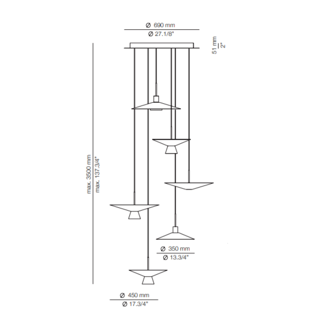 Estiluz - Belt R70S1M2MG1L2LG Hanglamp
