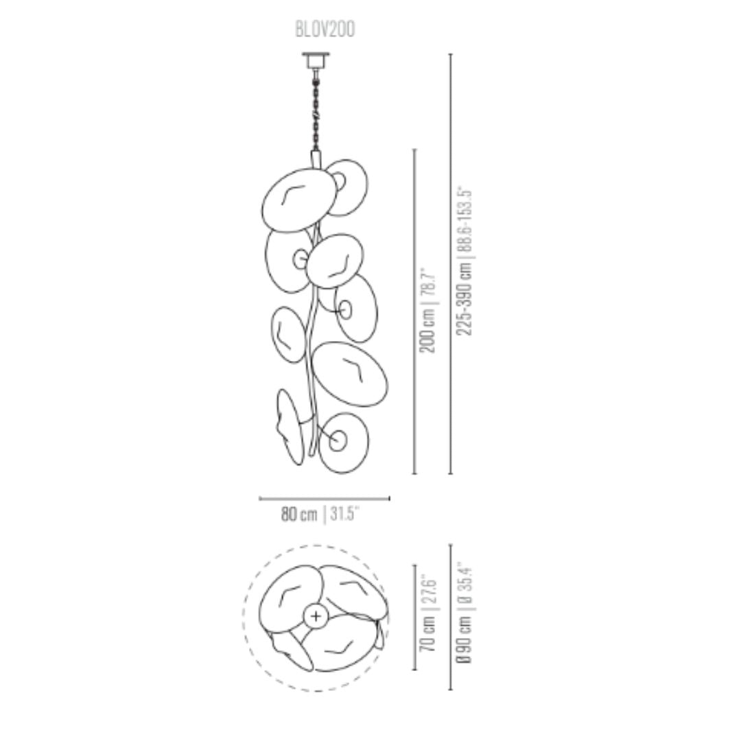 Brand van egmond - Blossom ø200 Kroonluchter verticaal Hanglamp