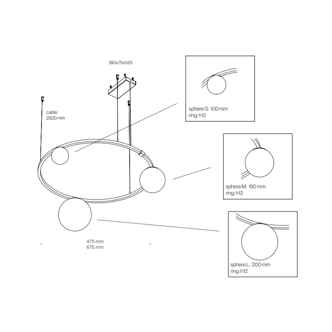 TossB - Bounce 475-3M-Triac Hanglamp