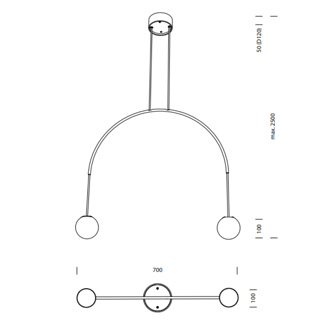 TossB - Bow SPH I M Hanglamp Zwart