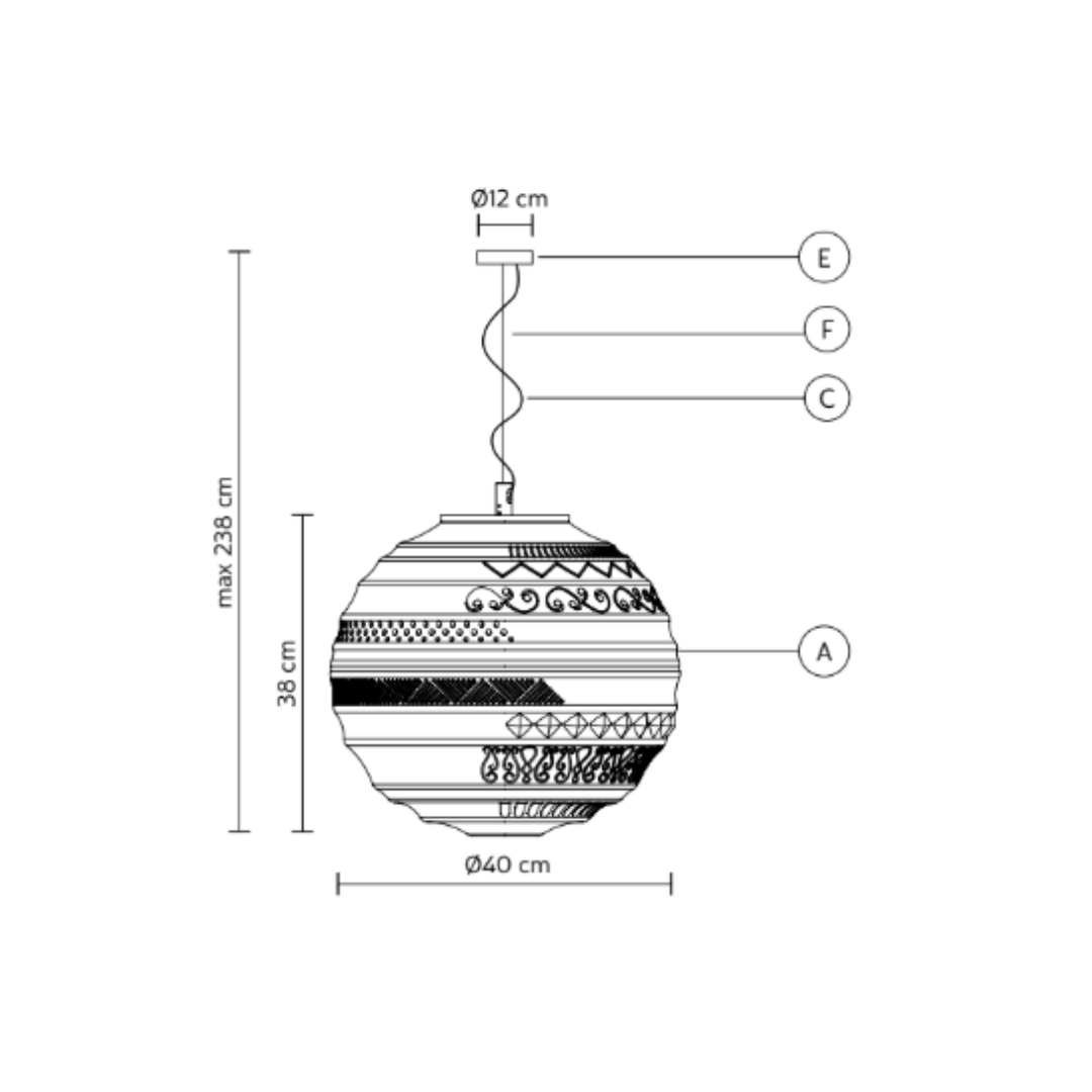 Karman - Braille ø40 Hanglamp