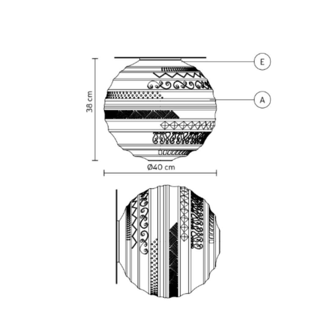Karman - Braille ø40 Plafondlamp/Wandlamp