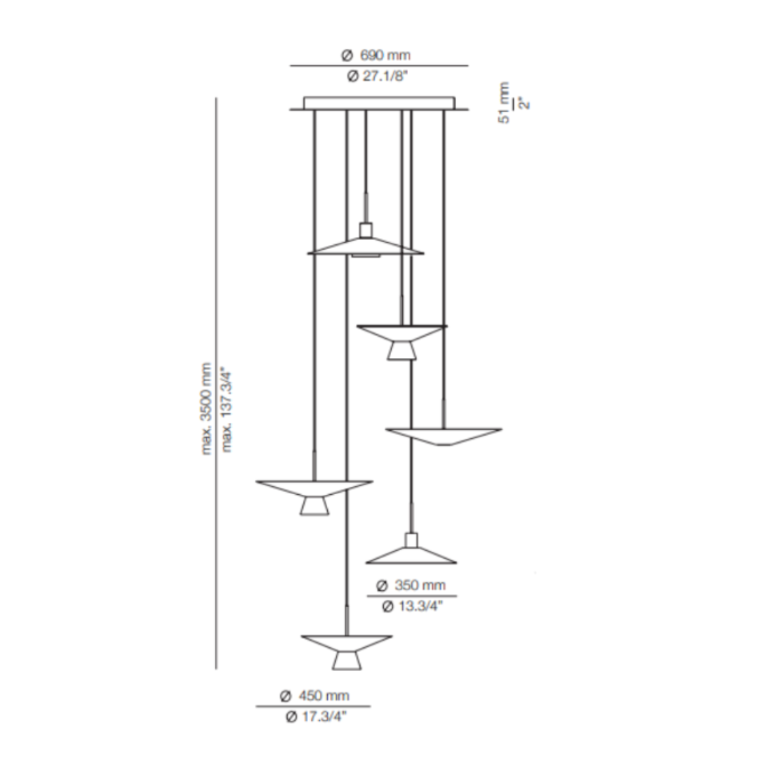 Estiluz - Belt R70S1M2MG1L2LG Hanglamp