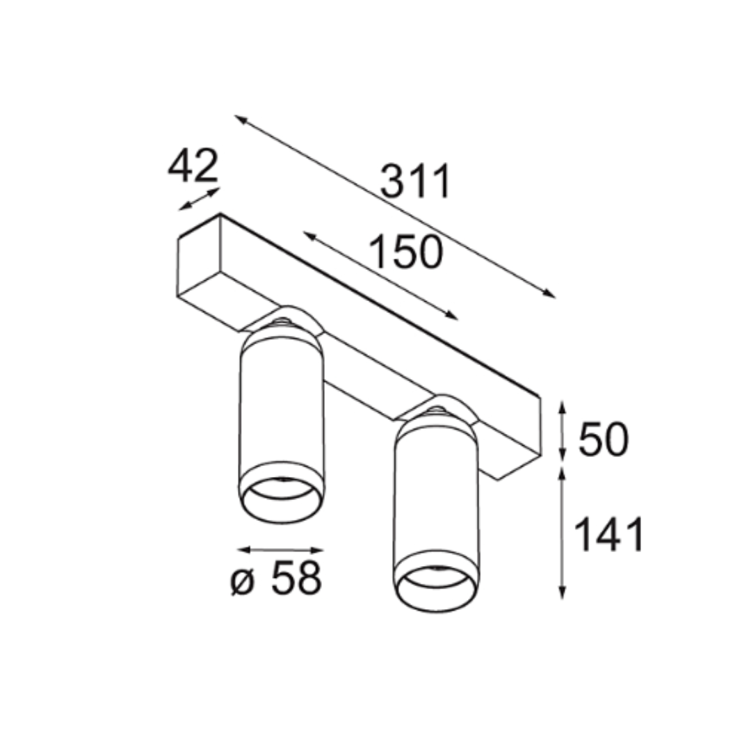 Modular - Bullet Surface Adjustable 58 2x Spot