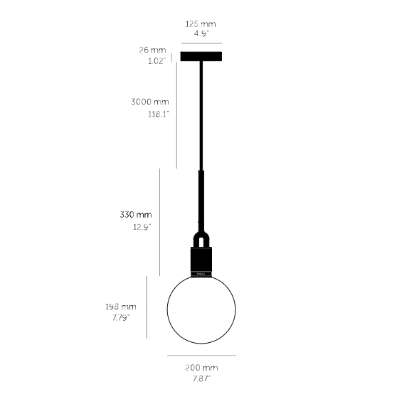 Buster and Punch - Forked Globe Medium Hanglamp gerookt - KOOT