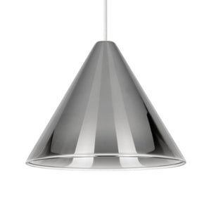 Cini & Nils - Cordina Conico Vetro Cromo-Tabacco Hanglamp