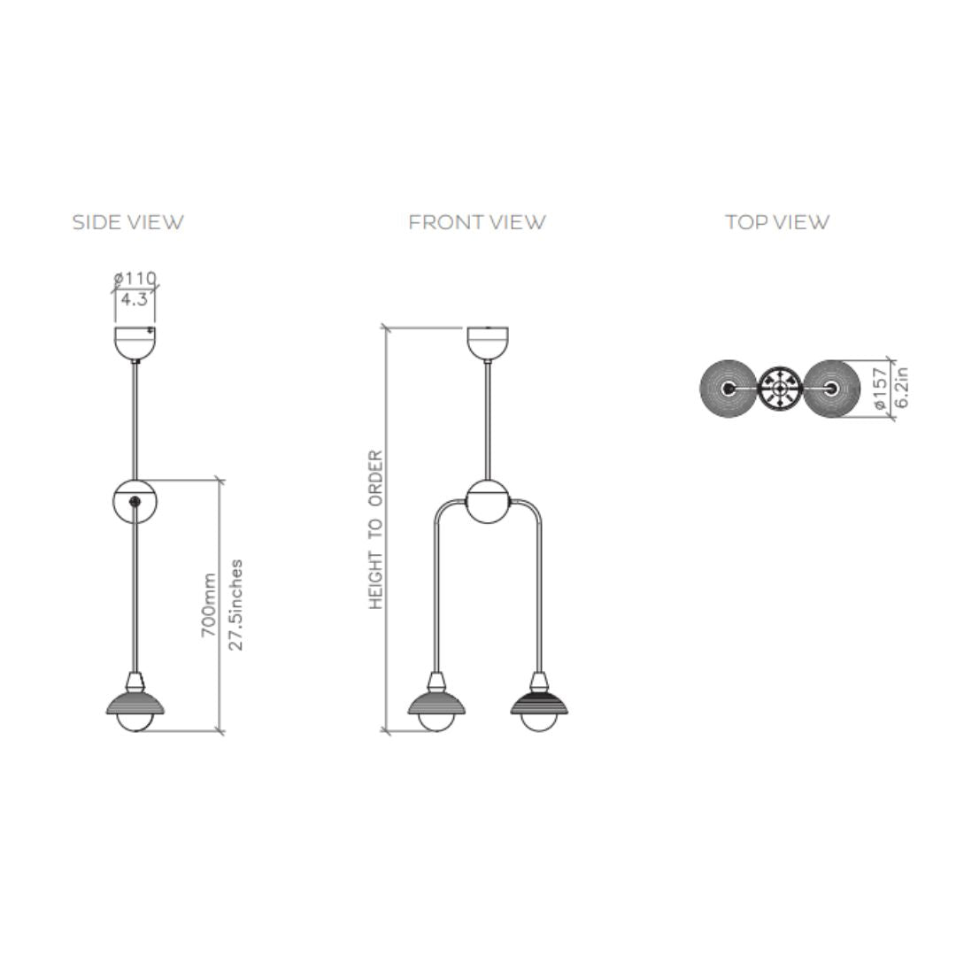Bert Frank - Eos Drop 2 Kort Hanglamp