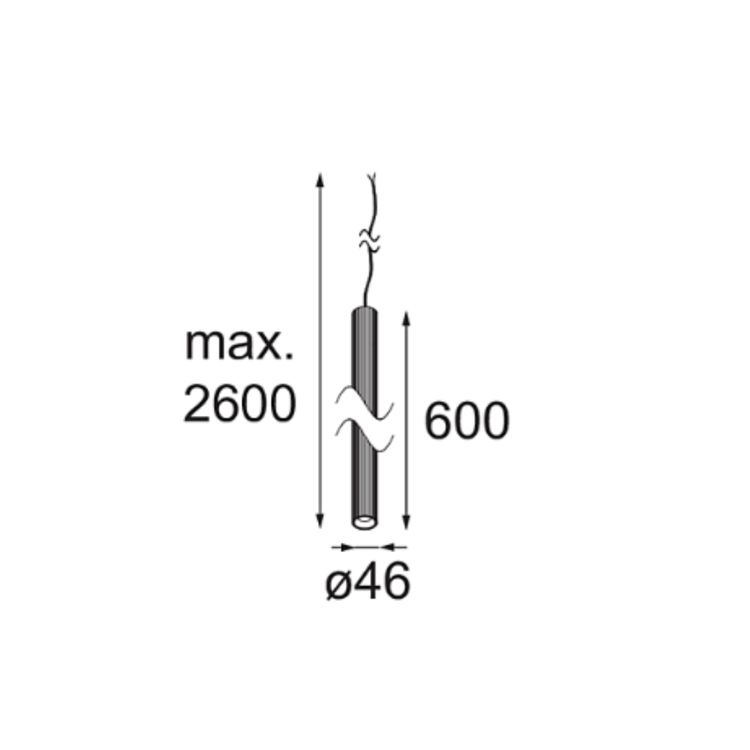Modular - Extruded Stripped Suspended 46 600 1x Hanglamp