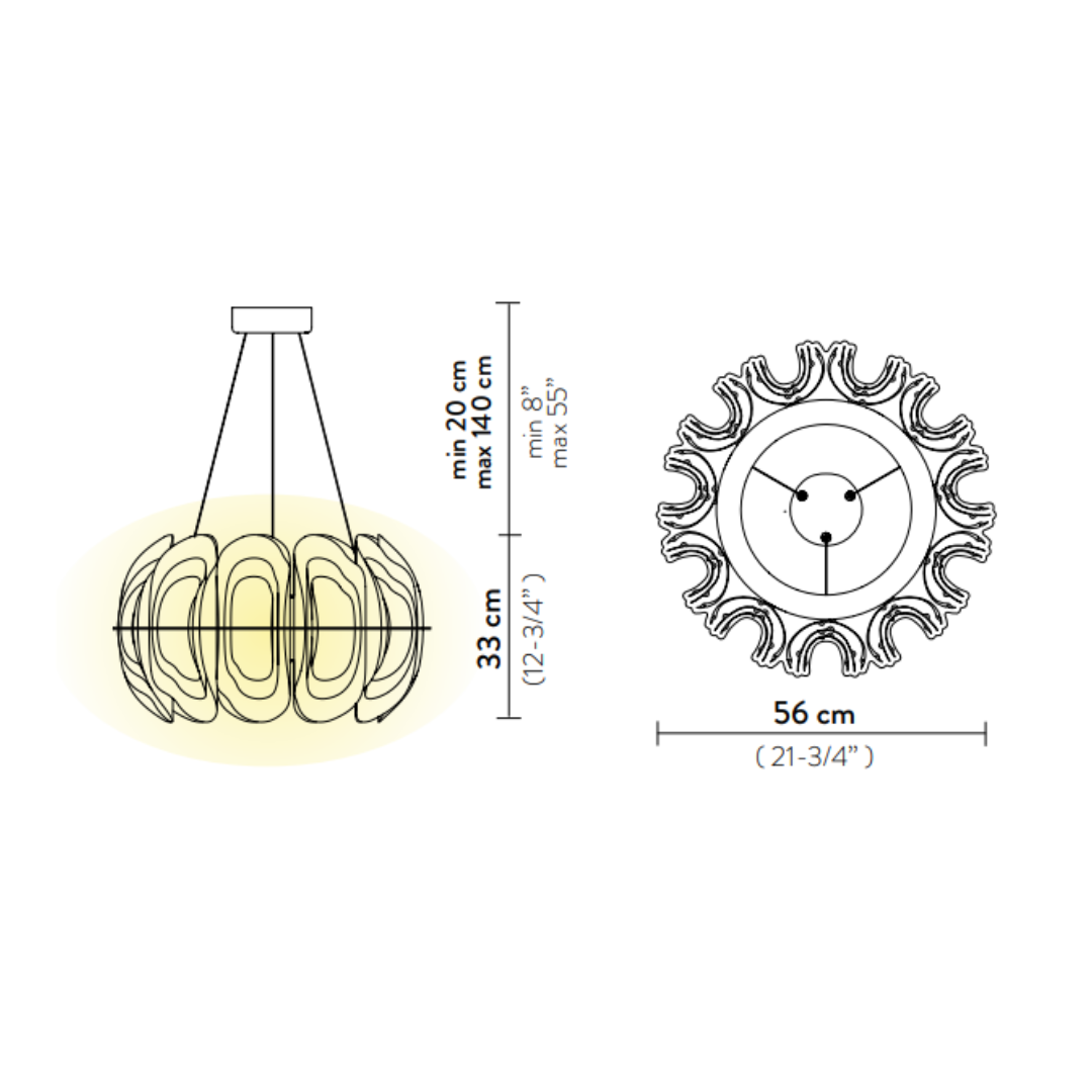 Slamp - Fiordlys Rond 110V Hanglamp