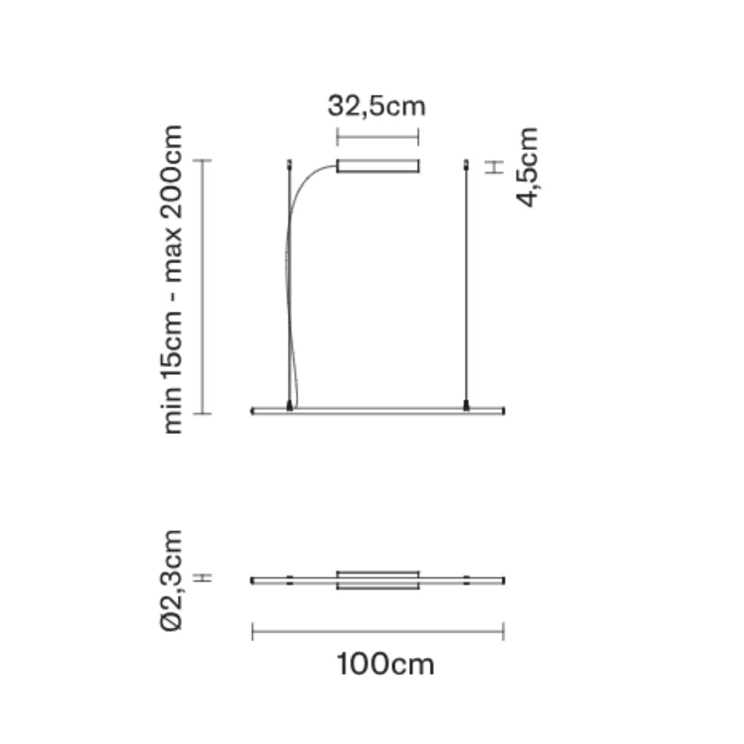 Fabbian - Freeline F44 100cm Hanglamp