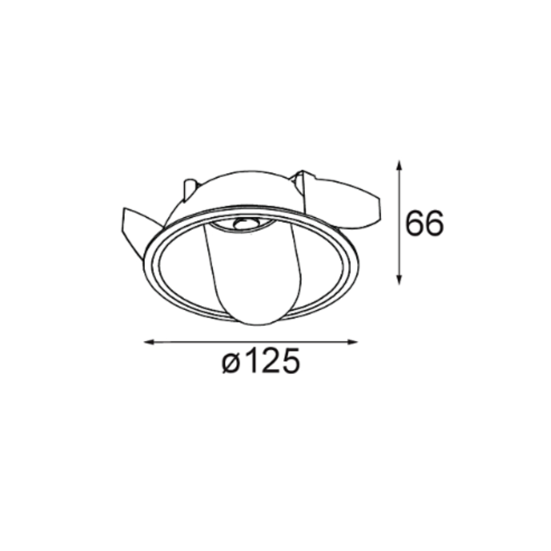Modular - Hollow Recessed Adjustable 125 1x Spot