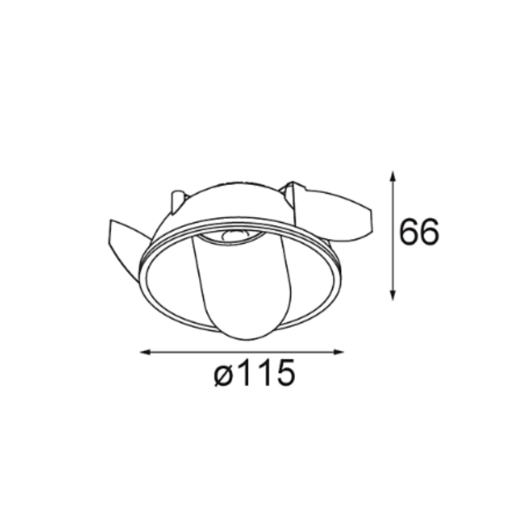 Modular - Hollow Recessed Trimless Adjustable 115 1x Spot