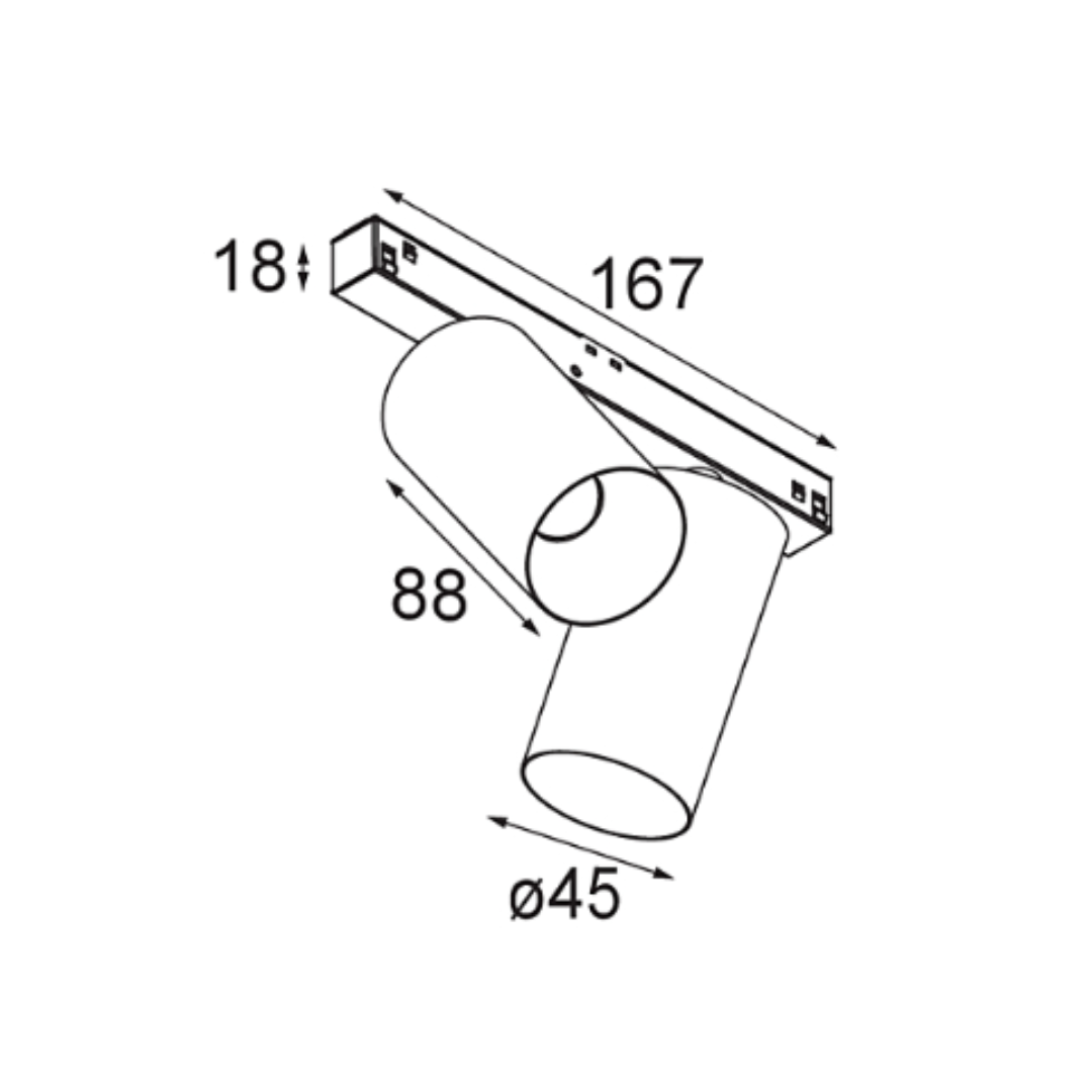 Modular - Minude 45 adjustable track 48V 2x LED GI Spot