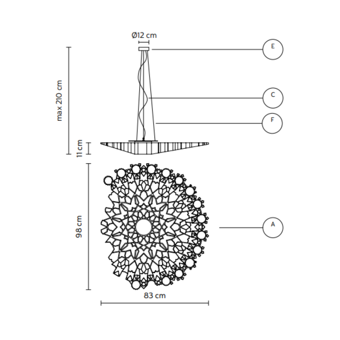 Karman - Notredame SE130-5 hanglamp