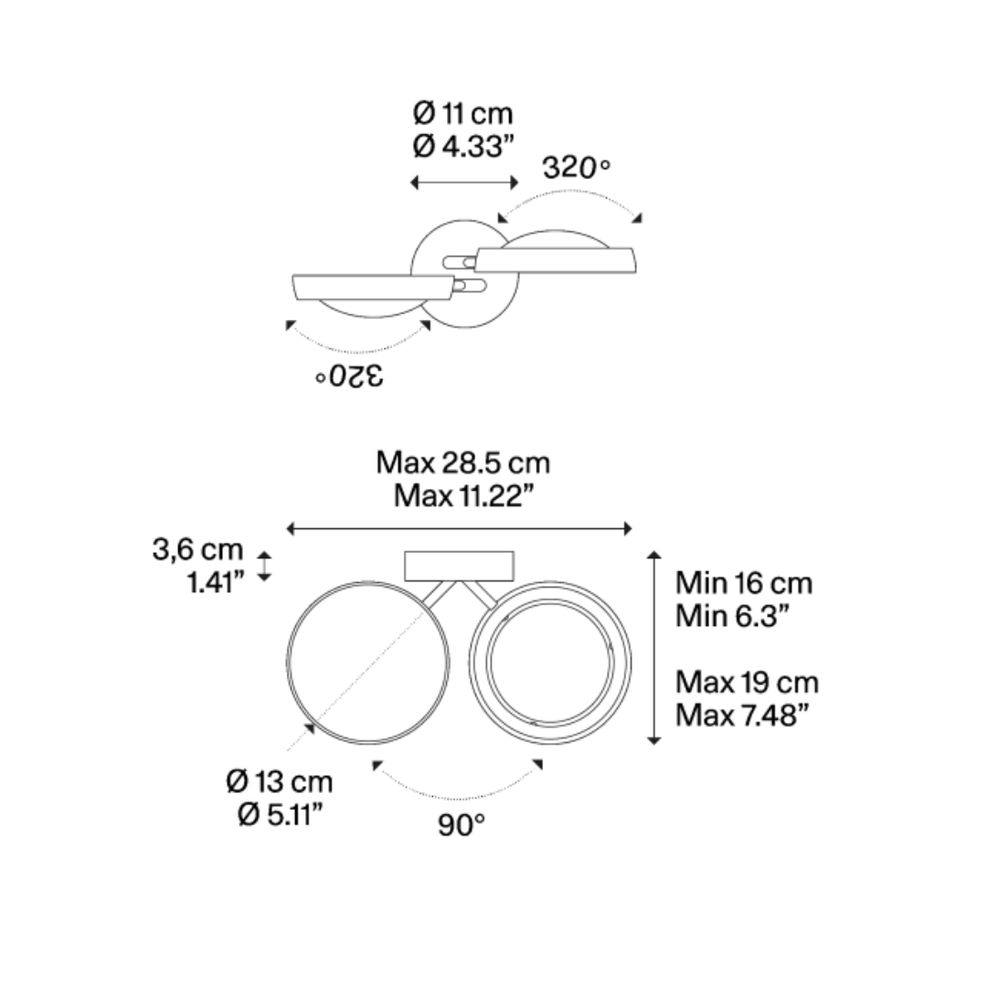 Lodes - Nautilus Dim-naar-warm Wandlamp