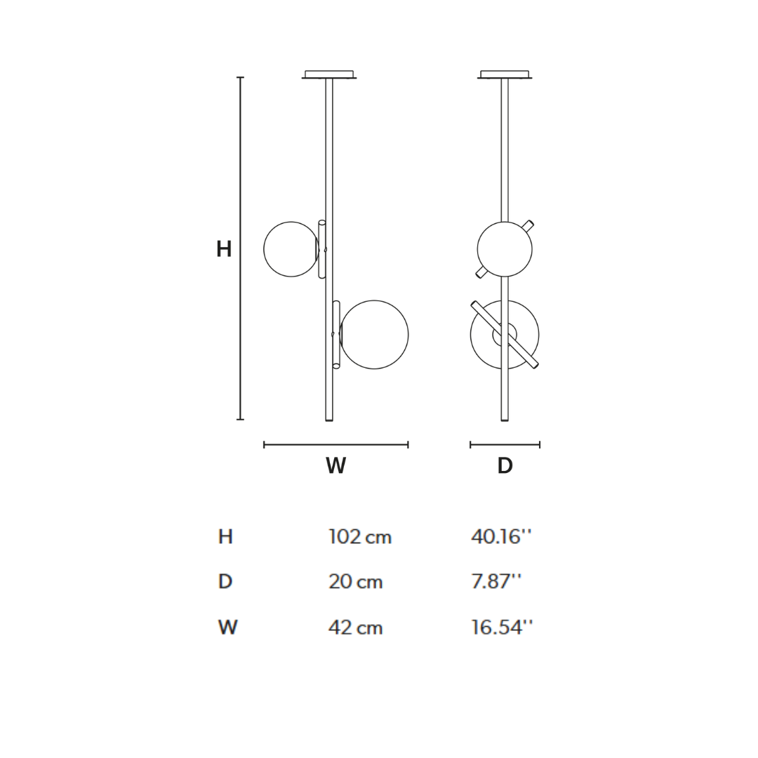 Masiero - Posy Verticaal 2 Hanglamp