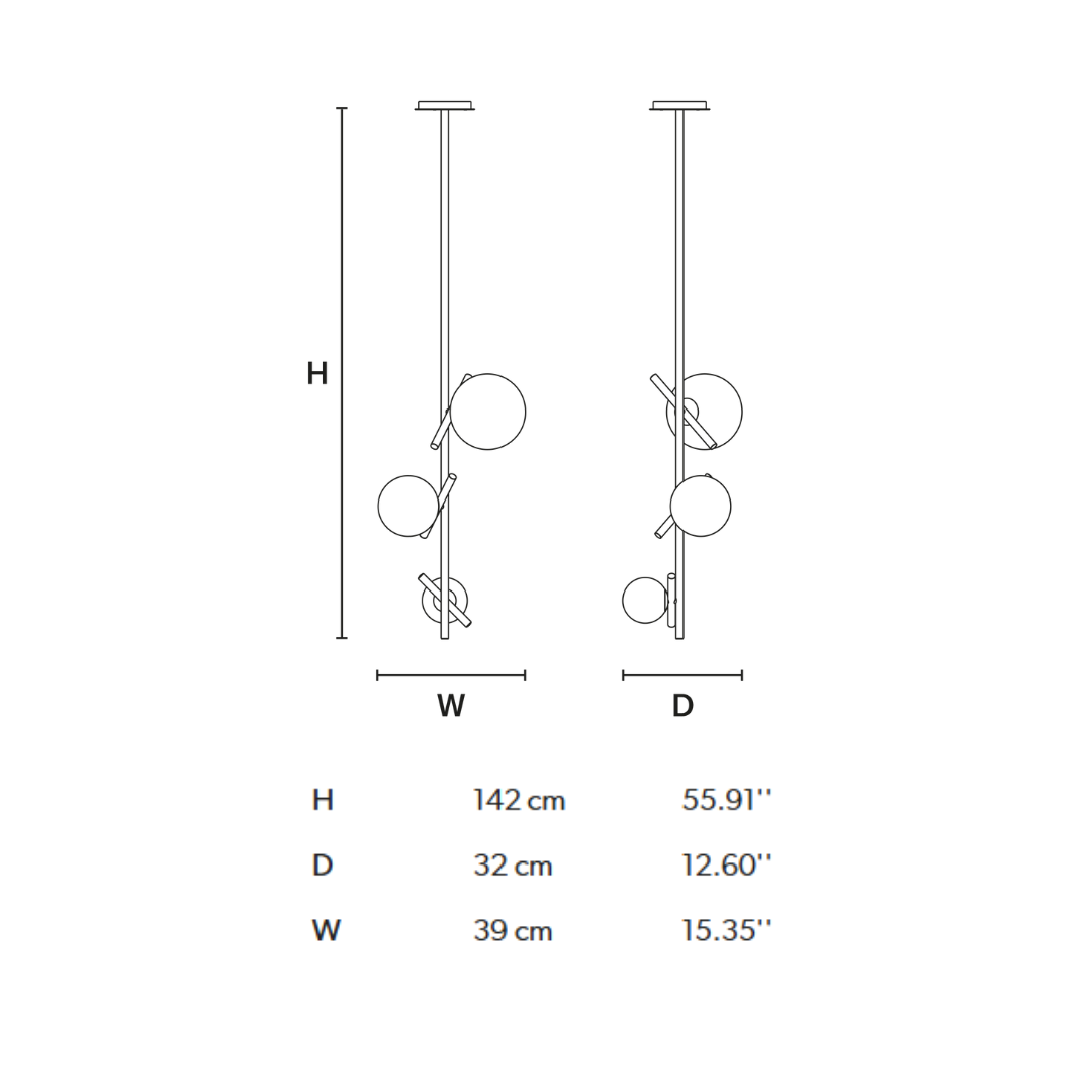 Masiero - Posy Verticaal 3 Hanglamp