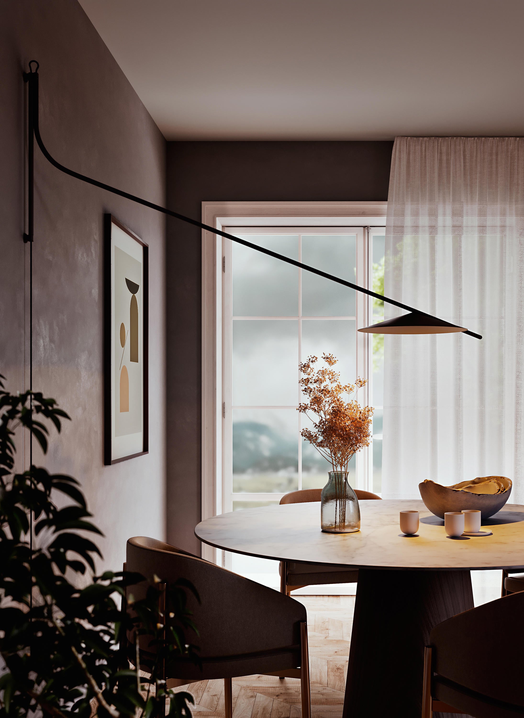 Penta - Glifo Dimbaar DALI Wandlamp Zwart - KOOT