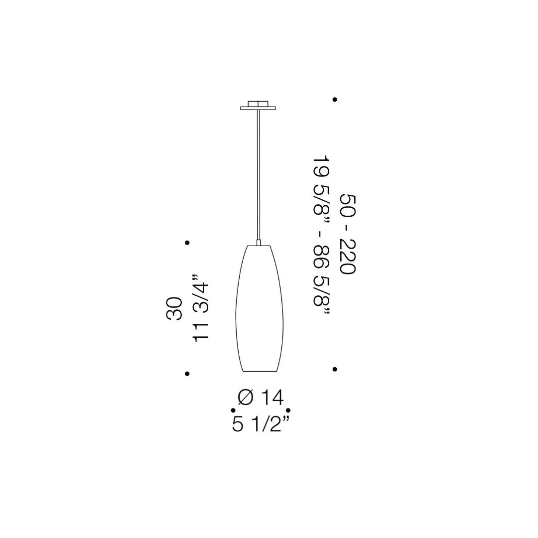 De Majo - Peroni S14 Satijn Glas Hanglamp