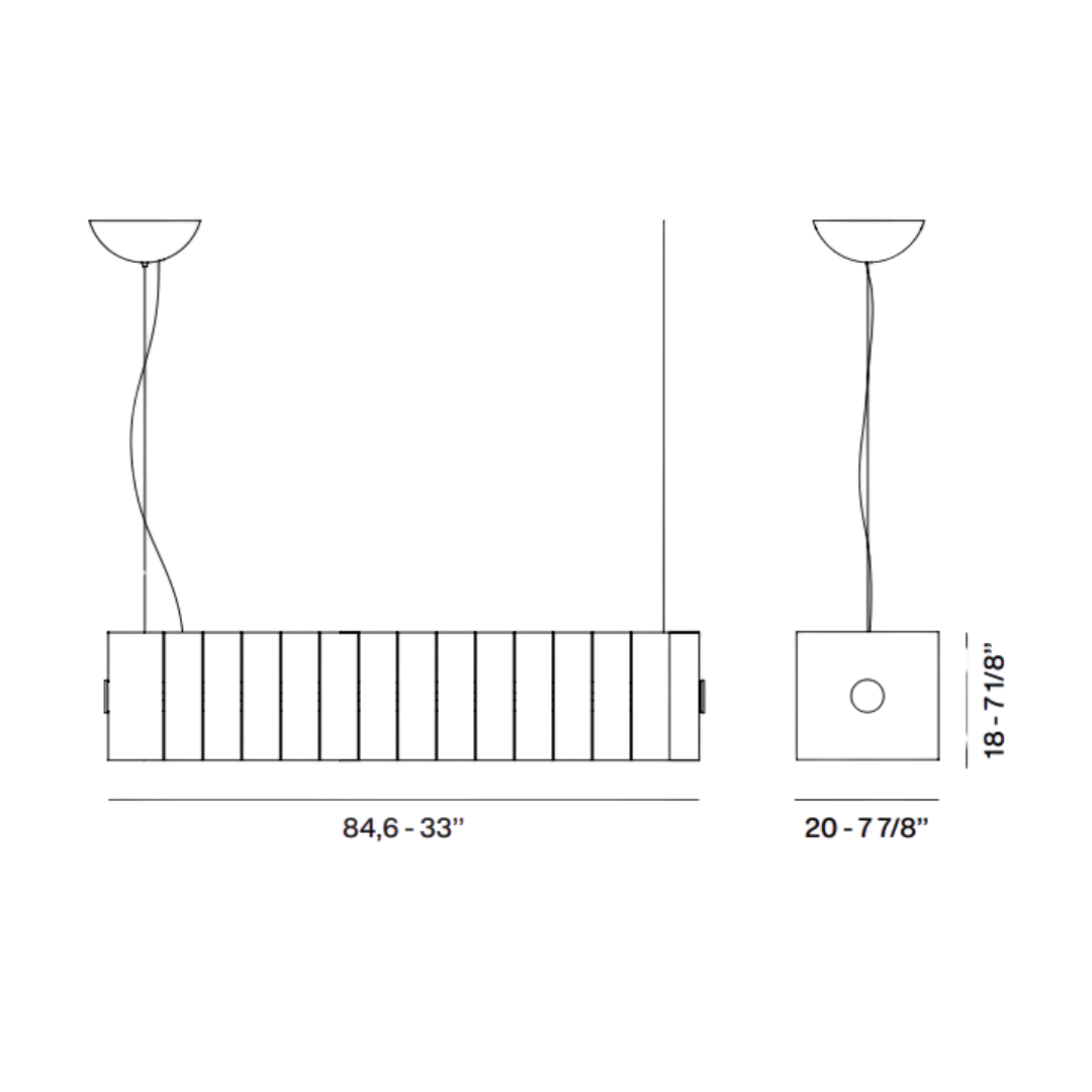 Foscarini - Pli Lineair Wit Hanglamp