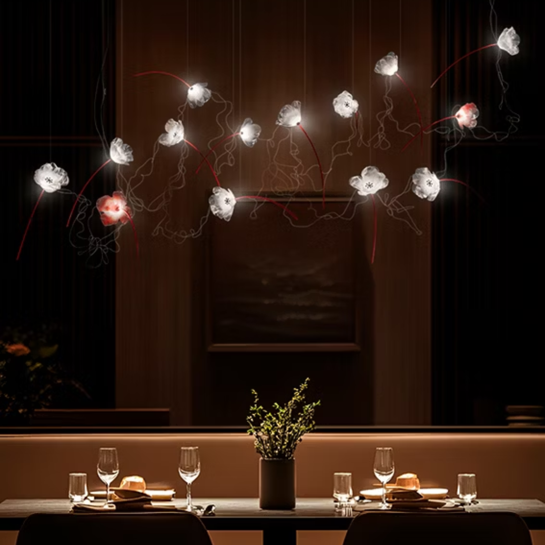 Slamp - Poppy 7 Transparant/Rood Hanglamp