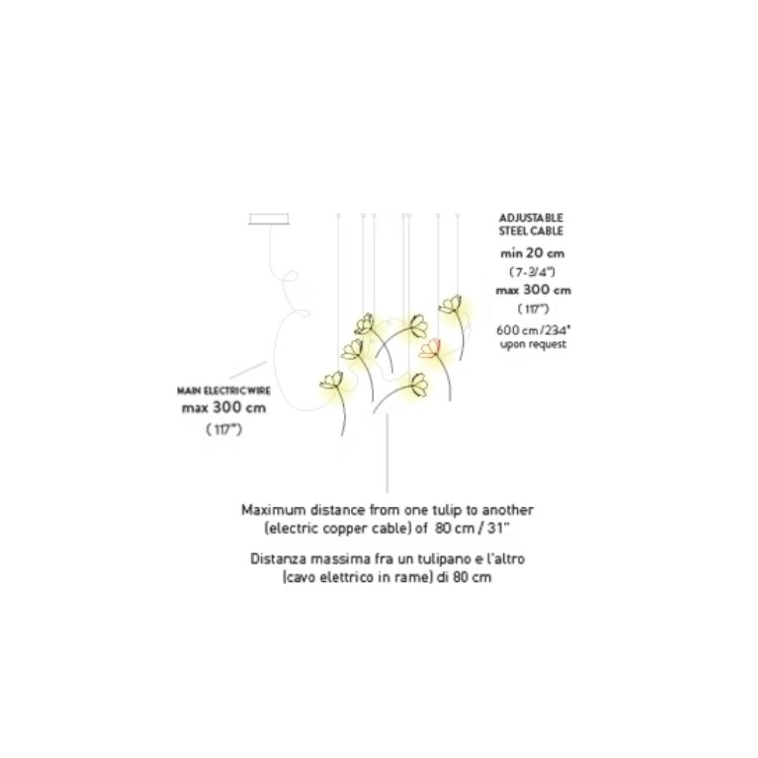 Slamp - Poppy 7 Transparant/Rood Hanglamp