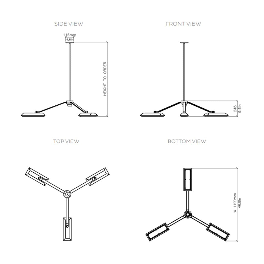 Bert Frank - Rinato Kroonluchter 3 Hanglamp