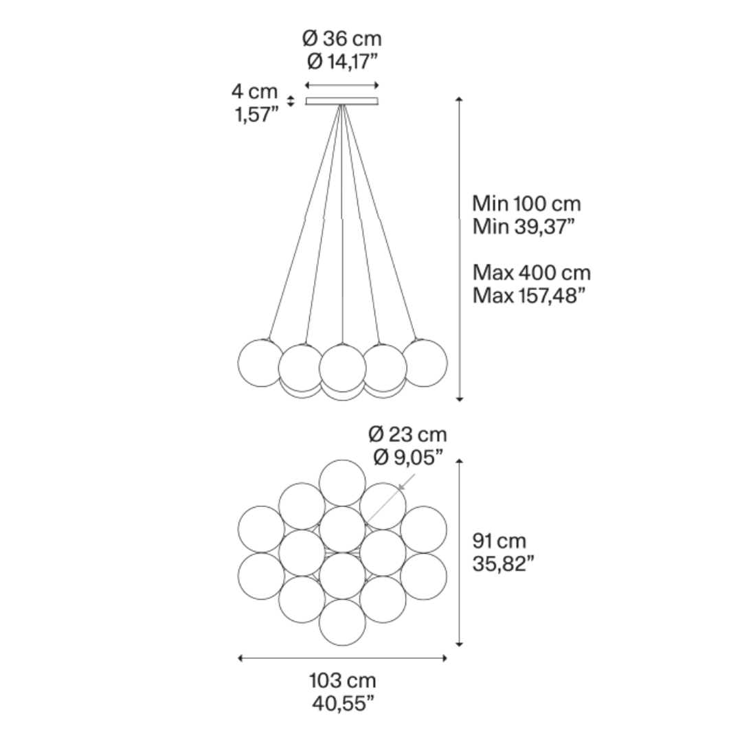 Lodes - Random Cloud 14 Licht Ø23 Hanglamp