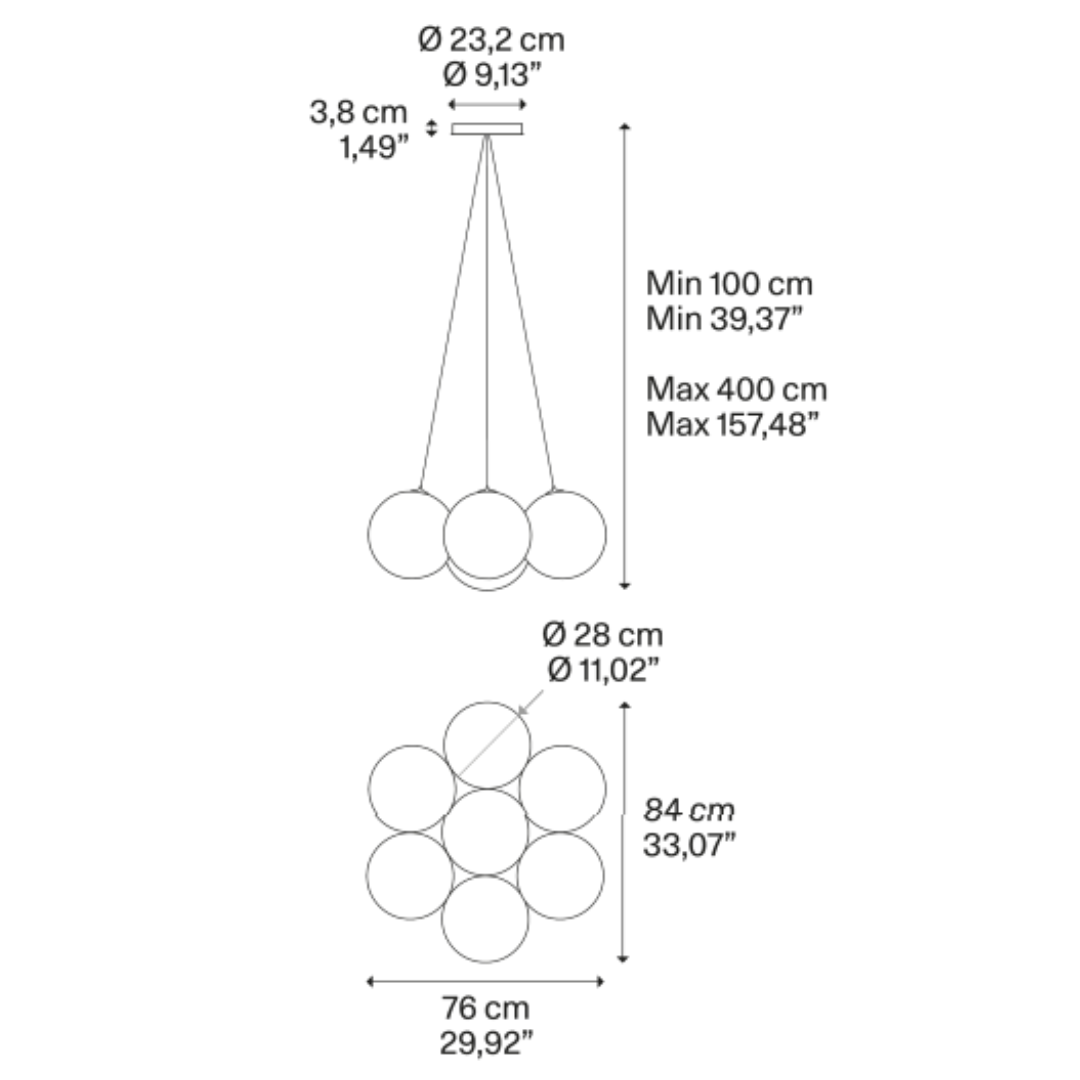 Lodes - Random Cloud 7 Licht Ø28 Hanglamp