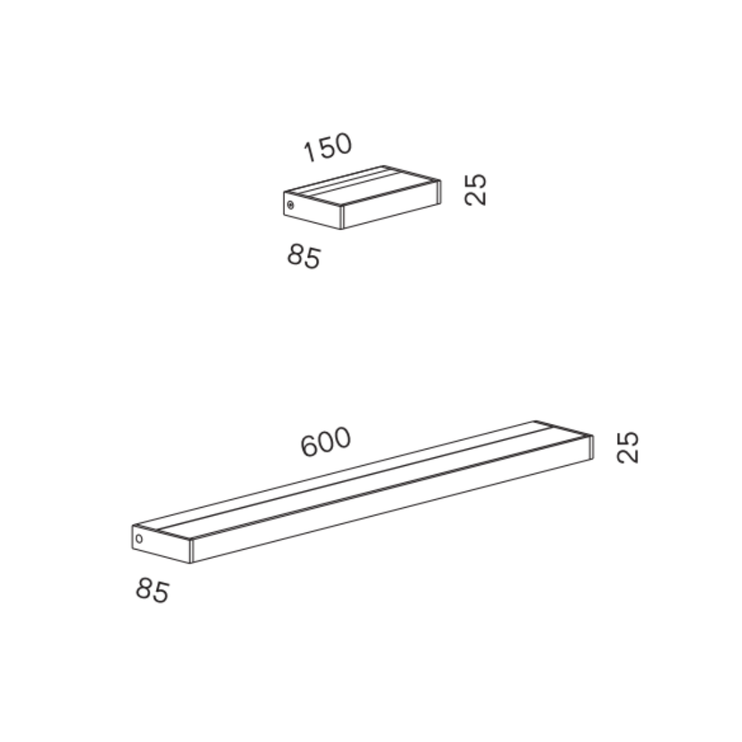 Serien - SML² Wall 150 wandlamp gepolijst