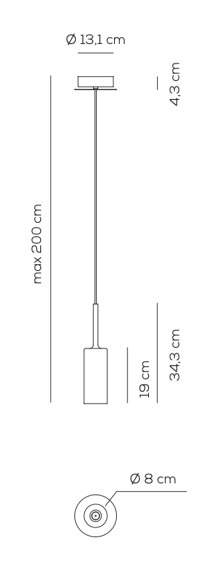 Axo - Spillray 19cm Hanglamp
