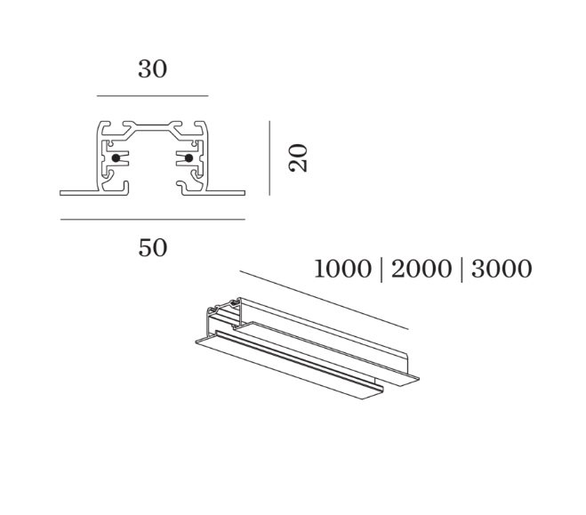 Wever & Ducre - 1-Phase Track Profile Rec B 1m - KOOT
