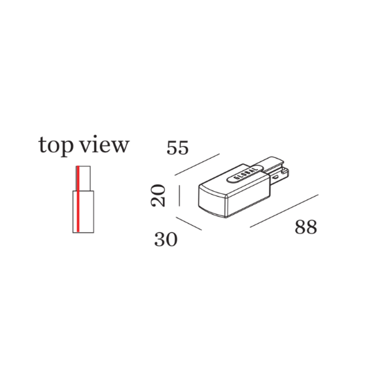 Wever & Ducre - 1-Phase Track End Feed 1.0 W - KOOT