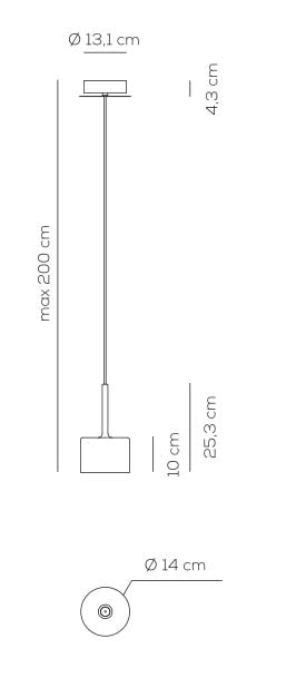 Axo - Spillray plus 14cm Hanglamp - KOOT