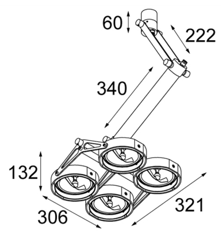 Modular - Nomad 4x for LED AR111 GI Plafondlampen - KOOT