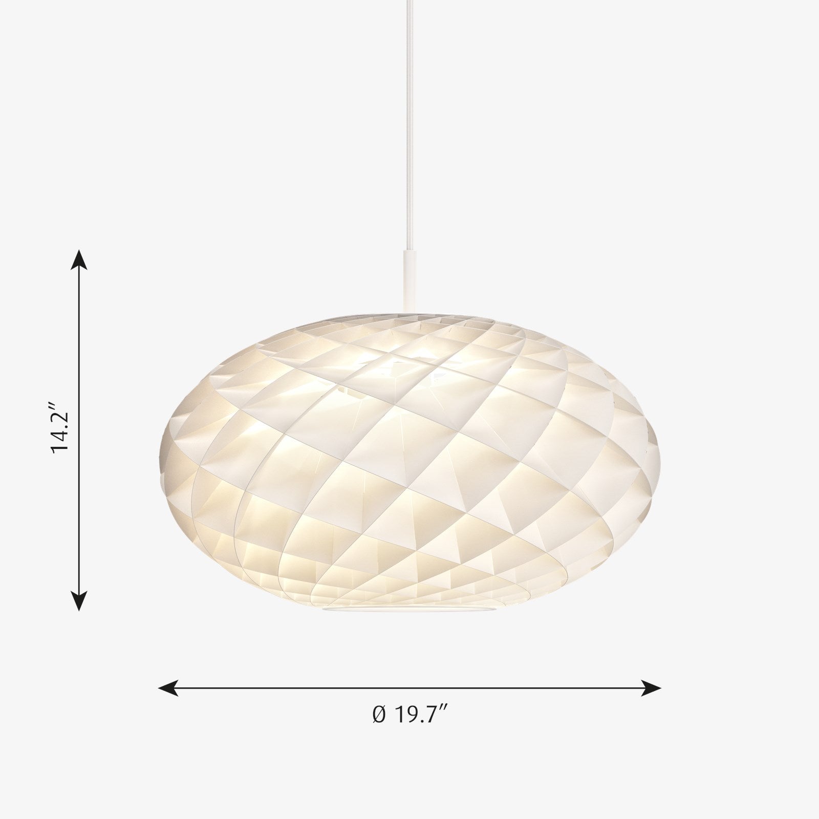 Louis Poulsen - Patera Oval 500 LED-DA 27K hanglamp wit - KOOT