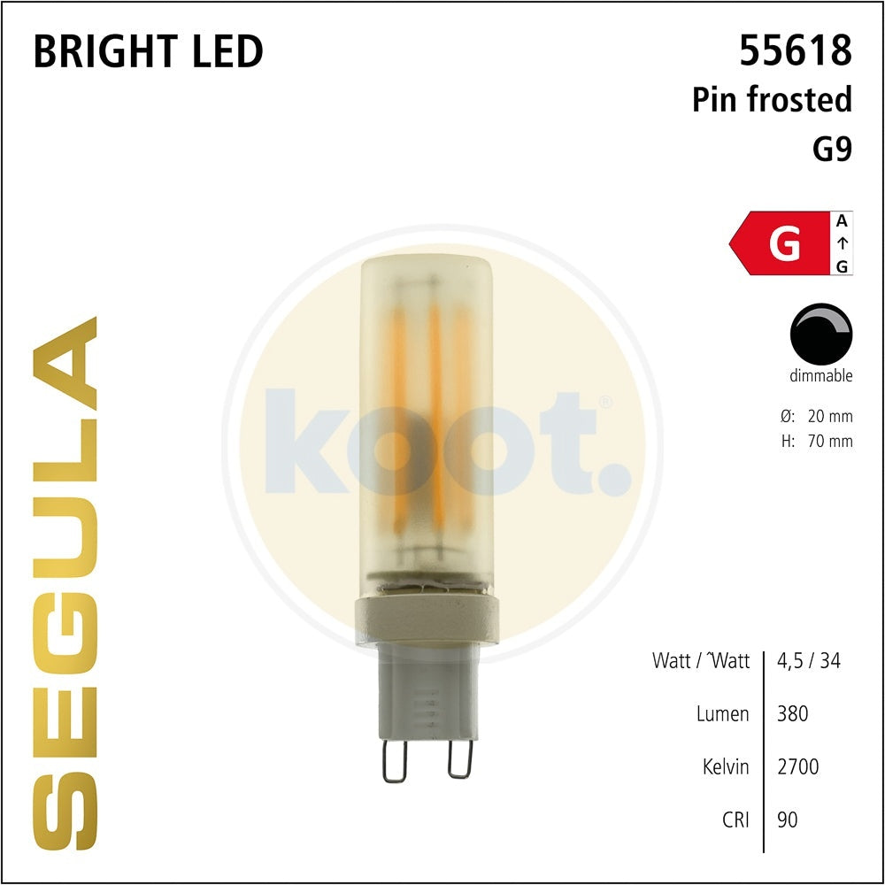 Segula - 55618 LED G9 Stift matt|G9|4,5 W (33 W)|360 Lm|2.700 K - KOOT