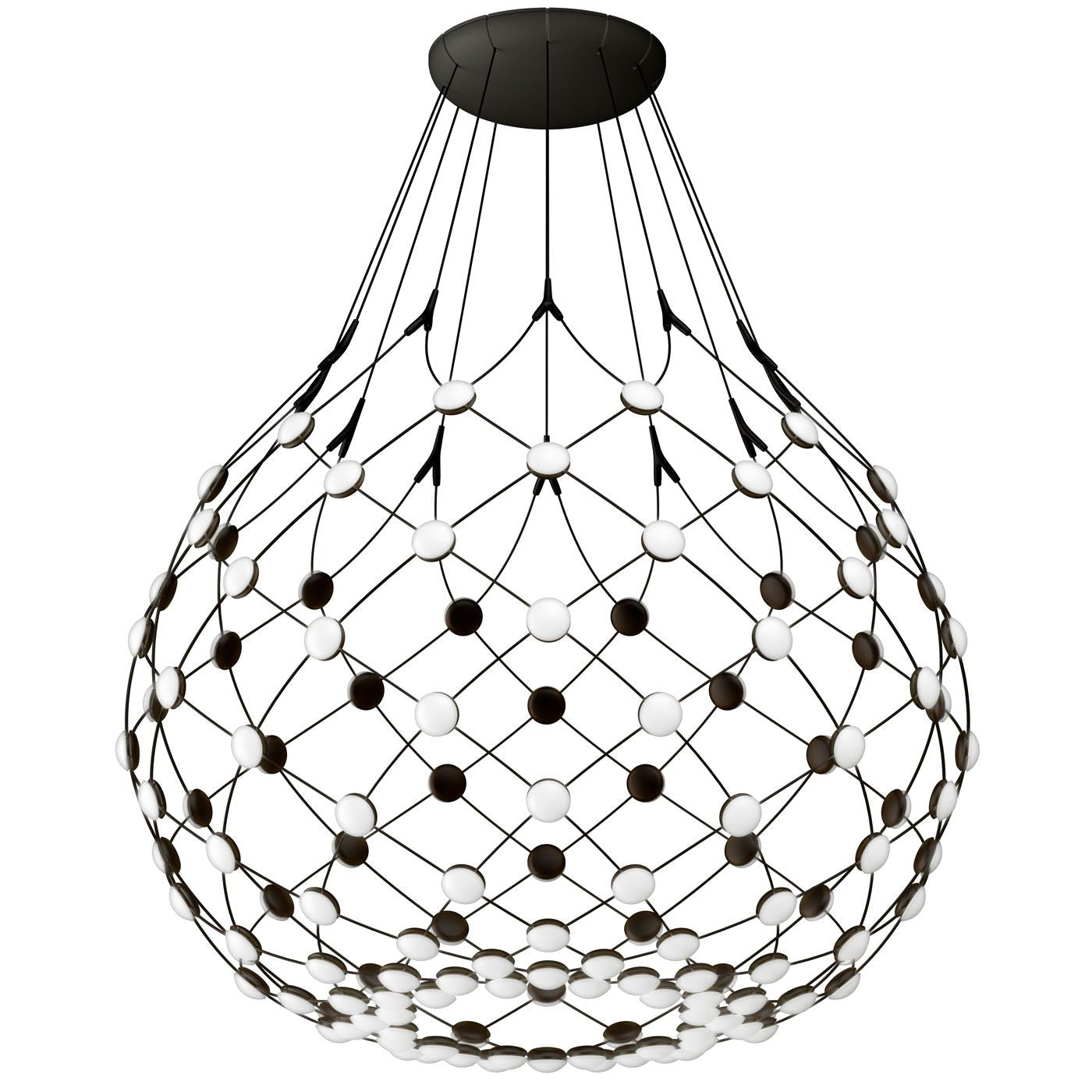 Luceplan - Mesh D86 Ø100cm LED met 3 meter snoer hanglamp zwart - KOOT