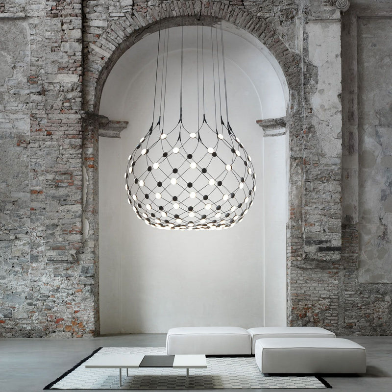 Luceplan - Mesh D86 Ø100cm LED met 3 meter snoer hanglamp zwart - KOOT