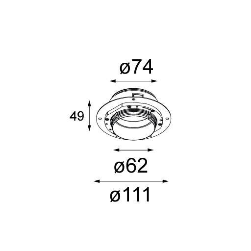 Modular - Concrete ring Ø62 for standard concrete boxes - KOOT