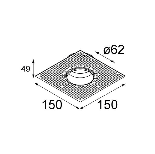 Modular - Gypkit trimless 150x150 - Ø62 - KOOT