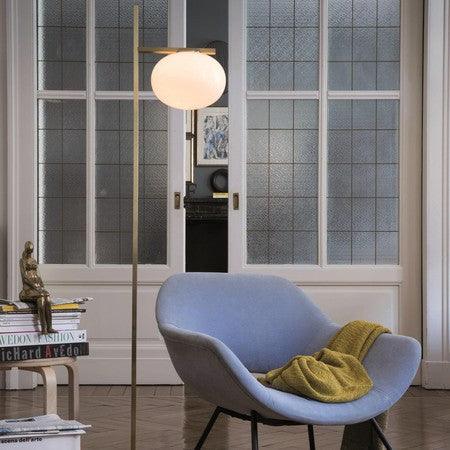 Oluce - Alba 382 vloerlamp Satijn messing - KOOT