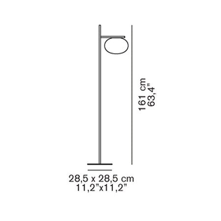Oluce - Alba 382 vloerlamp Satijn messing - KOOT