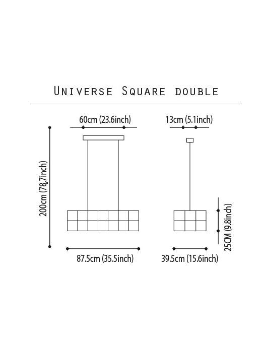 Quasar - Cosmos Square Triple Hanglamp - KOOT