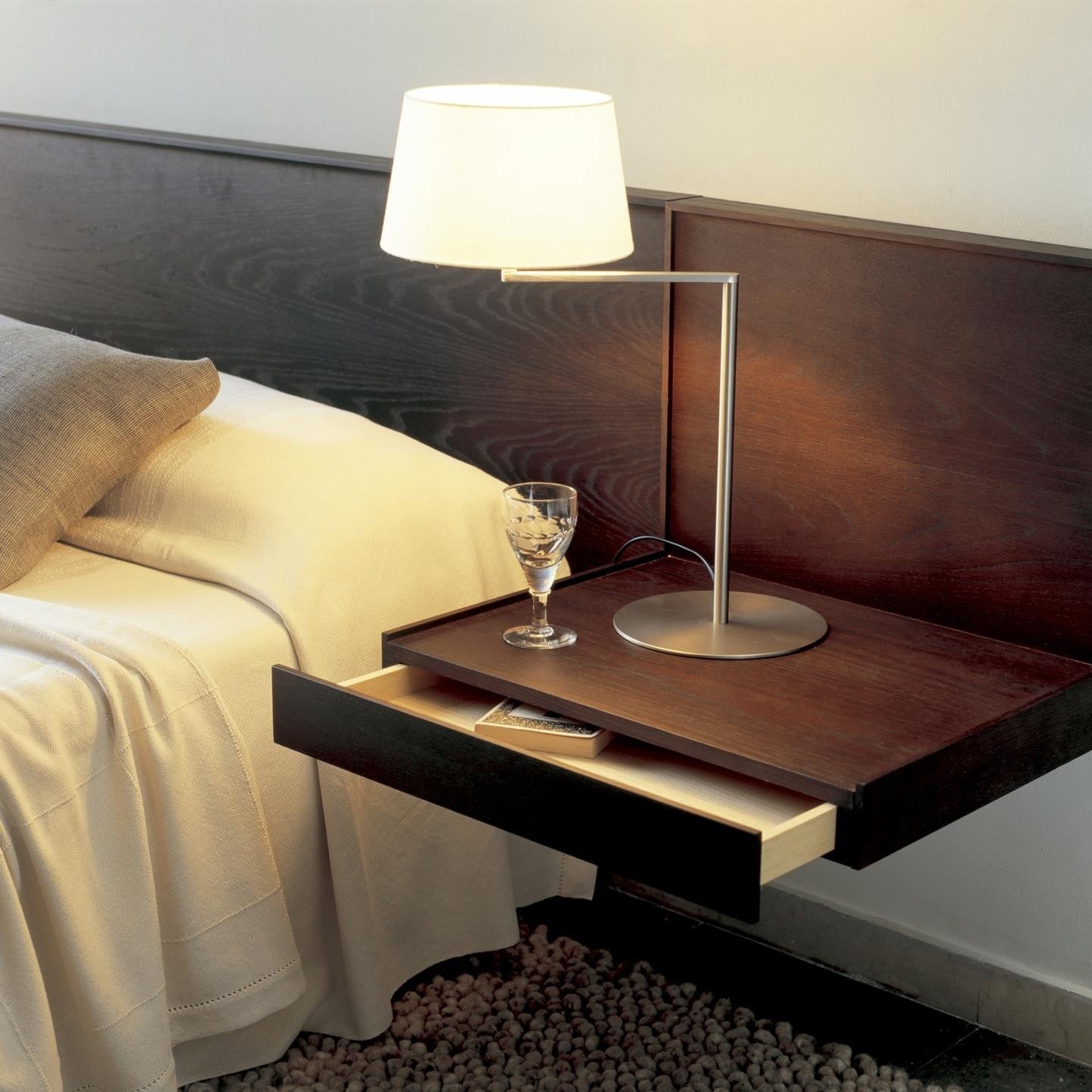 Santa Cole - Americana tafellamp Wit / Satijn Nikkel - KOOT