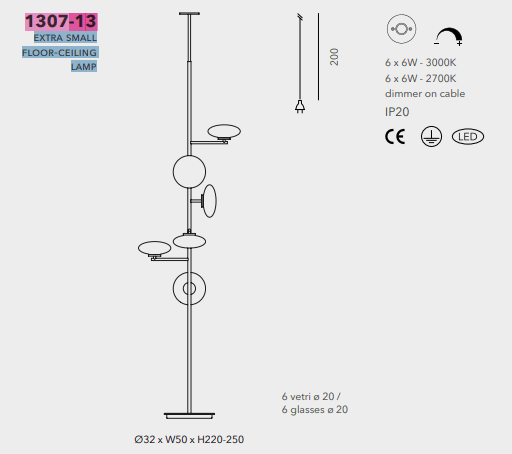 Penta - Mamì Extra klein Vloerlamp/plafondlamp - KOOT