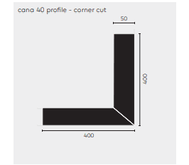 Kreon - cana 40 corner cut 90° wit - KOOT